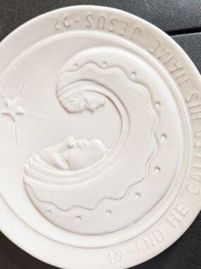 Frankoma Ivory Embossed Nativity Wall Plaque